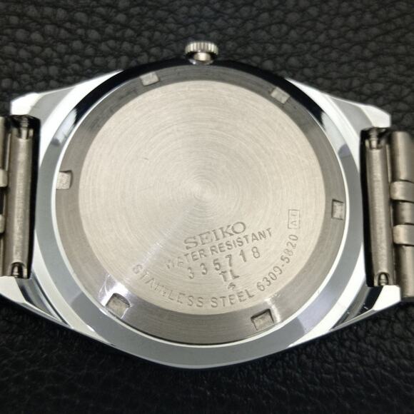 Vintage 1980 Seiko Automatic Mens Silver Watch W/daydate & Arabic accents - Picture 8 of 10